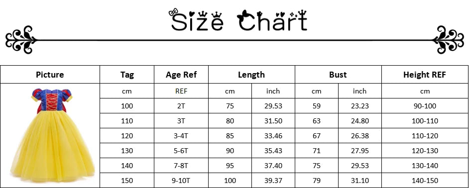 Sequins Girl Snow White Fancy Dress Kids Carnival Christmas Party Princess Costume Children Birthday Performance Clothes