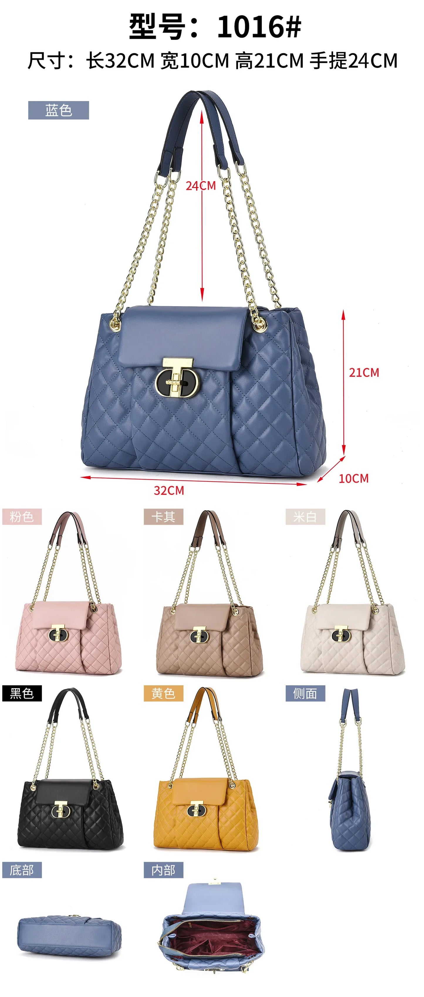 Luxury Brand Designer Women Fashionable Handbag with Diamond Grid Pattern Single Shoulder Crossbody Bag Large Capacity Tote Bag