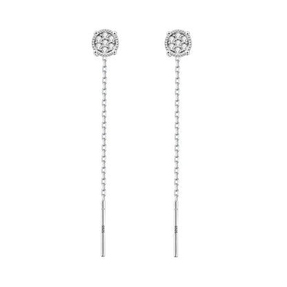 925 Sterling Silver Multi Layer Starry Tassel Drop Earrings Women Earrings Charm Trend Versatile Party Jewelry Gifts