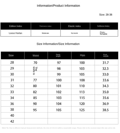 Trendy Loose Straight Casual Jeans Long Pants American Style Spring Autumn Loose Straight Cone Shape Jeans for Casual Wear