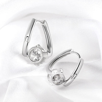 Certified 2CTTW D Color Moissanite Hoop Earring for Women Sparkling High Quality Lab Diamond Jewelry 925 Sterling Silver