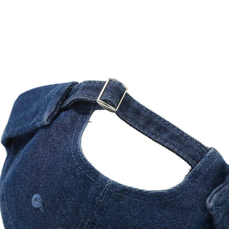 Denim Docker Cap Without Visor Letter Label Brimless Caps Adjustable Solid Color Hats Unisex Adult Retro Hip Hop Street