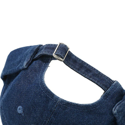 Denim Docker Cap Without Visor Letter Label Brimless Caps Adjustable Solid Color Hats Unisex Adult Retro Hip Hop Street