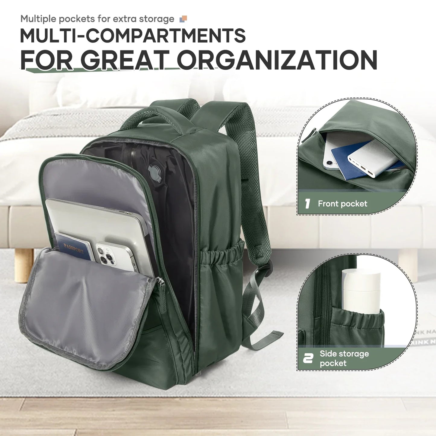 Travel Backpack Vacuum Compression Backpack with Pump,  Wizzair Cabin Bag 15.6" Laptop Travel Bag，Storage Bag