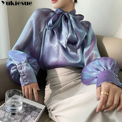 Elegant Women's summer shirts & blouses casual woman 2023 tops top women White shirt blouse blusas long sleeve shirt & blouse