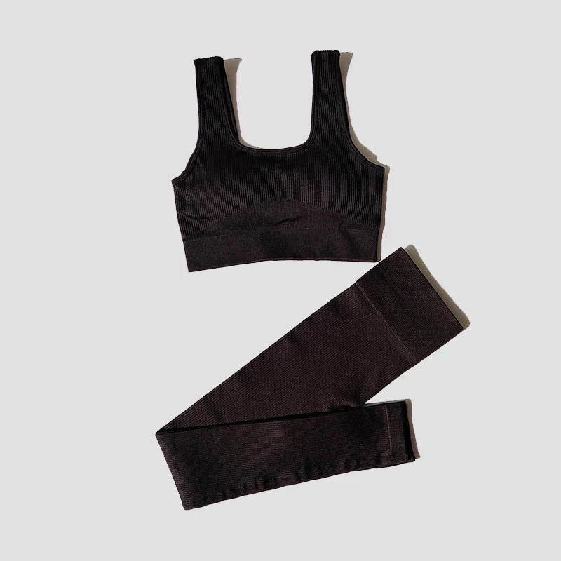 2Pcs Women Sports Set Seamless Yoga Set Fitness Suit Gym Leggings Bra Workout Sportswear  Active Wear Gym Clothing