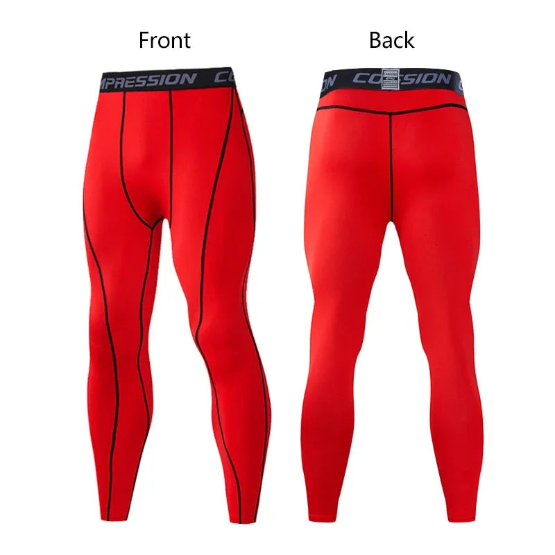 Men's Compression Pants for Running Cycling Basketball Soccer Elasticity Sweatpants Fitness Tights Legging Trousers Rash Guard
