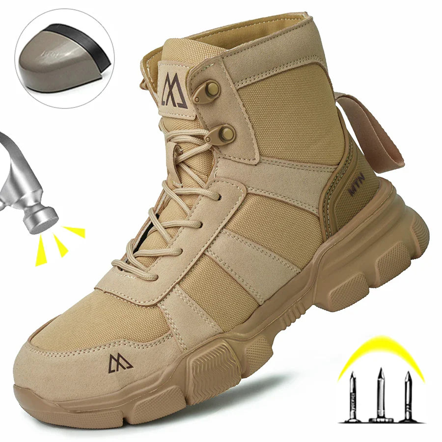 Lightweight Work Boots Indestructible Safety Shoes Men Steel Toe Shoes Puncture-Proof Sneakers Women Work Shoes Tactical Boots ﻿