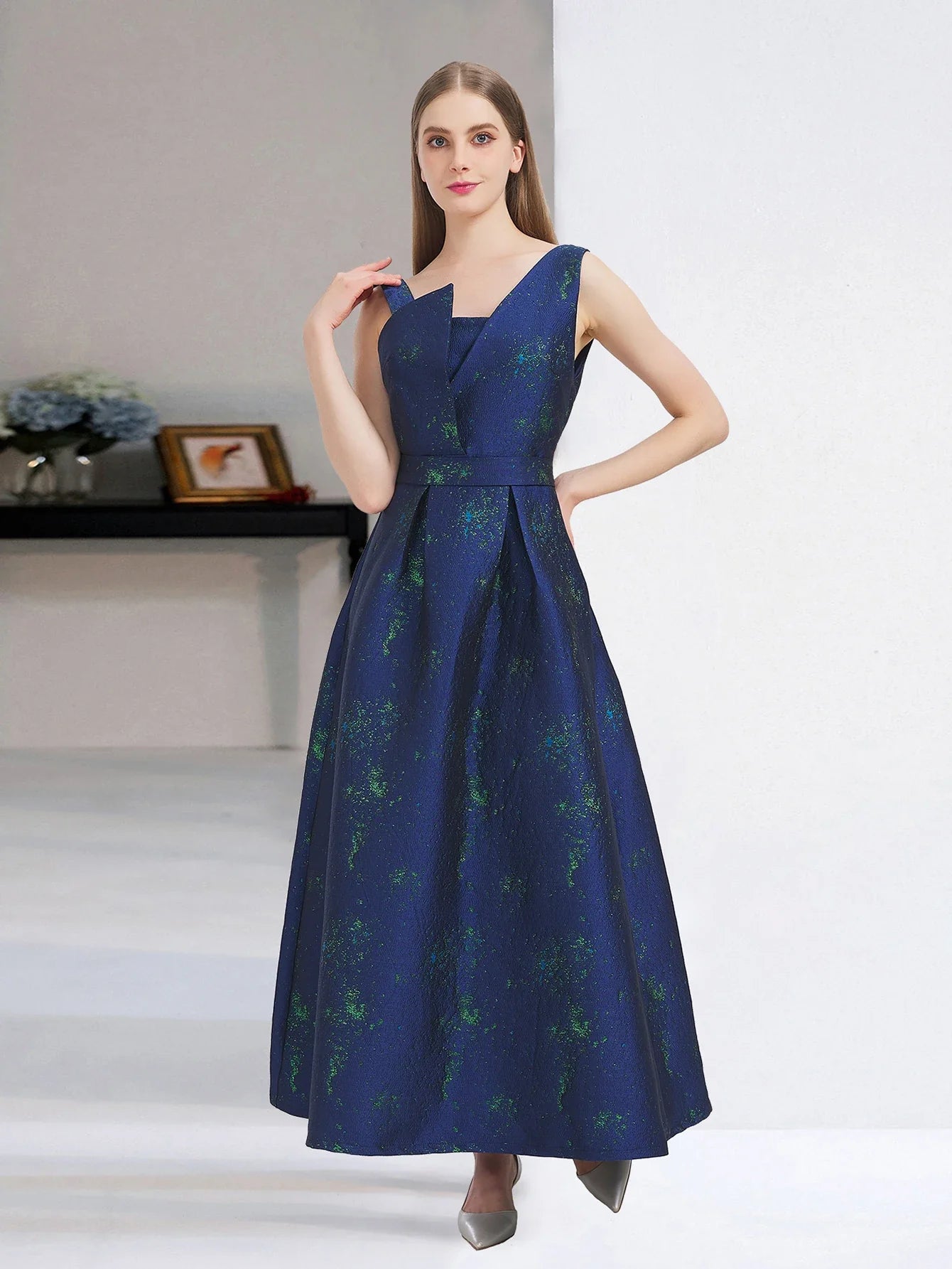 Women Elegant Long Maxi Dress Floral Jacquard Dress New Spring Summer Evening Party Dresses Vintage Girl Vestidos