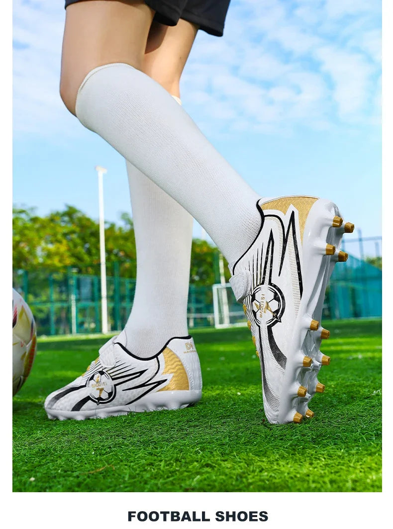 Youth Kids Professional Soccer Cleats Football Boots Non Slip Breathable Lightweight Training Shoes Boys Girls Match Sneakers