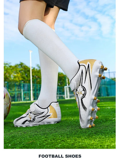 Youth Kids Professional Soccer Cleats Football Boots Non Slip Breathable Lightweight Training Shoes Boys Girls Match Sneakers