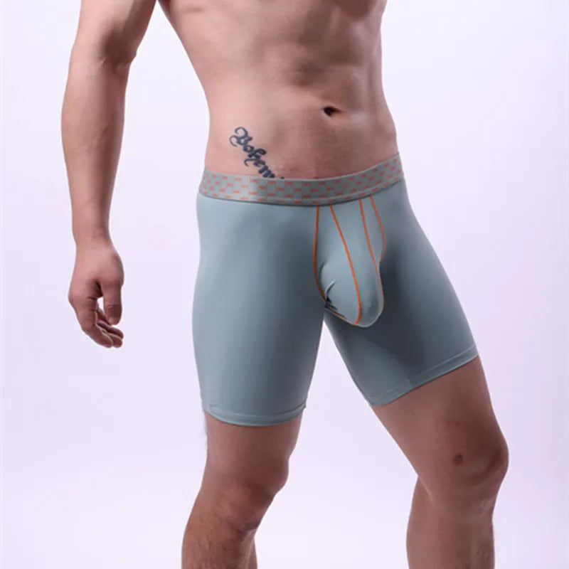Mens Underwear Ice Silk Boxer Shorts Homme Ropa Breathable U Convex Pouch Panites Man Nylon Middle Waist Underpant Cueca M-XXL