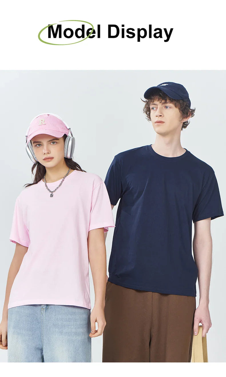 Women Basics T Shirt Summer Casual Oversize T-Shirts Trendy Cotton Multicolor Top Unisex Loose Short Sleeve