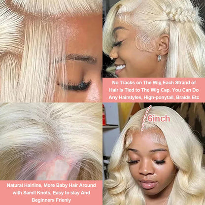 30 40 Inch 13x6 Lace Frontal Wig 613 Blonde Body Wave 13x4 Lace Front Wig Pre plucked Brazilian Human Hair Wigs 200 Density