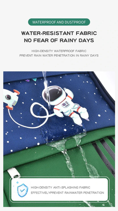 Elementary School Students Schoolbag Boys 1,2,3,4,5,6 Grades 6-12 Years Old Astronaut Shoulder Baglaptop Backpack Waterproof WEA