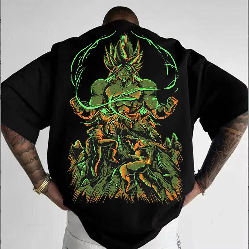 Dragon Ball Summer Men's T-shirt Japanese Anime Broli Cotton Y2K Harajuku Short Sleeve Street Loose Breathable Top DBZ Clothes