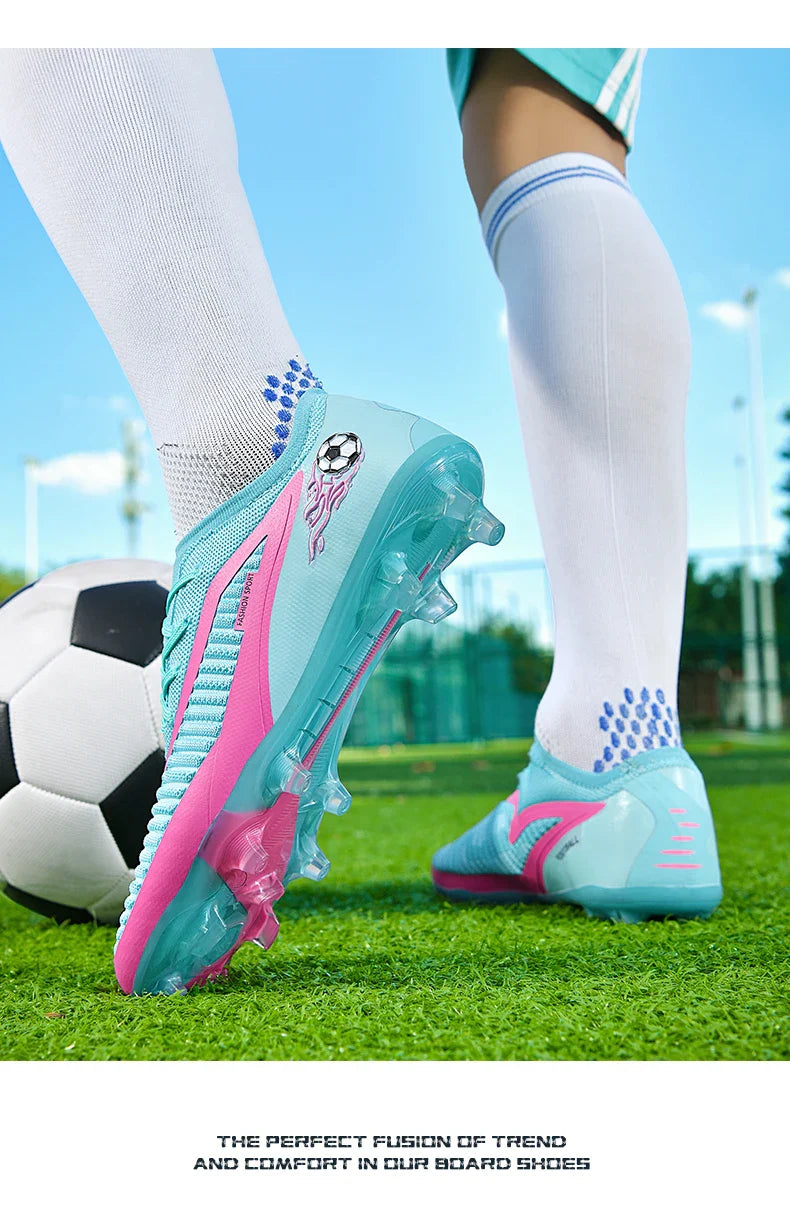 New Men Football Boots Outdoor Sport Boys Long Spikes Training Cleats Soccer Shoes Adult Non Slip Breathable Match Comfortable