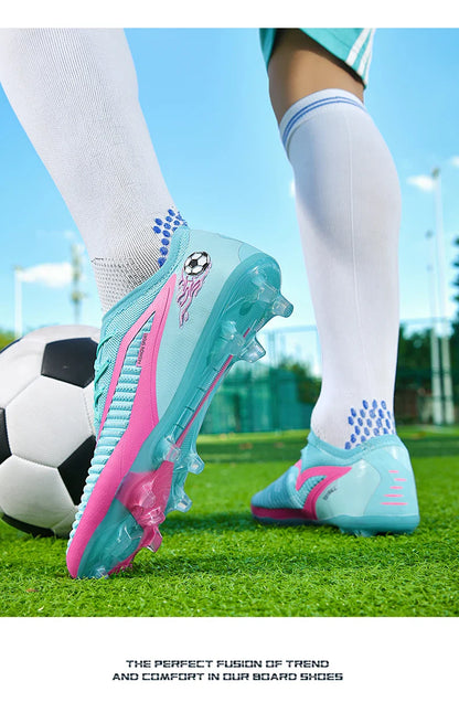 New Men Football Boots Outdoor Sport Boys Long Spikes Training Cleats Soccer Shoes Adult Non Slip Breathable Match Comfortable