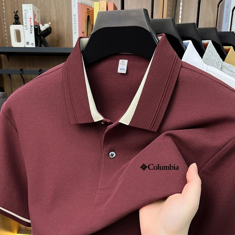 Summer hot search brand new 100% pure cotton comfortable polo shirt personalized men's letter embroidery best-selling short top