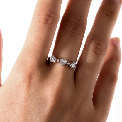 4*4mm Heart Cut Women Moissanite Rings Jewelry Wedding Band for Couples 100% Real Pure 925 Silver Birthday Gift Wholesale