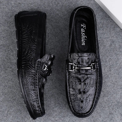 Genuine Leather Men Casual Shoes Luxury Brand New Mens Loafers Moccasins Breathable Slip on Black Driving Shoes Plus Size 37-45