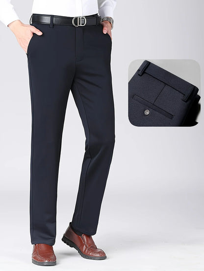 Men's 2-Pack Slim Fit Stretch Dress Pants - Navy Blue Business Casual Trousers, Wrinkle-Resistant Office Work Pants for Daily We