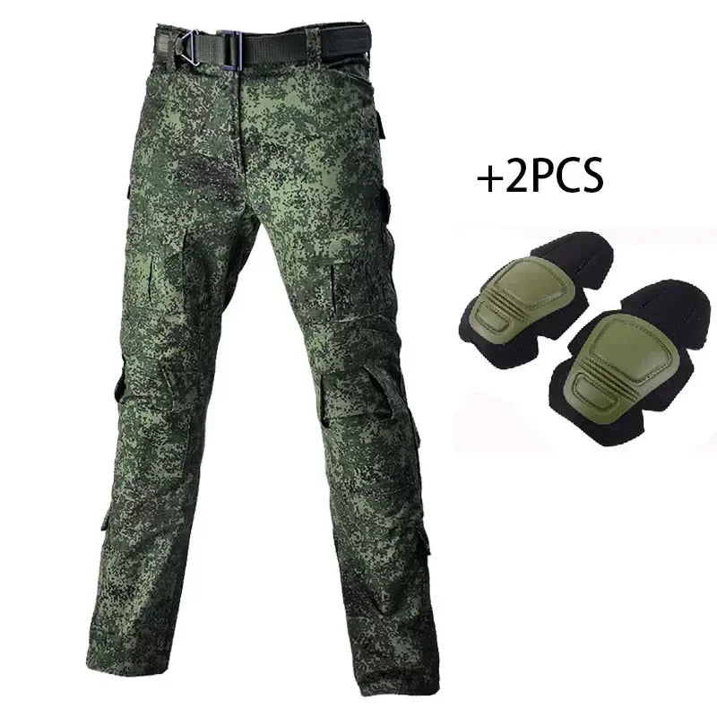 Camouflage Hunting Tactical Pants Training Wear-resistant Hiking Pants Hunting Outdoors Camping Cargo Pant with Knee Pads New