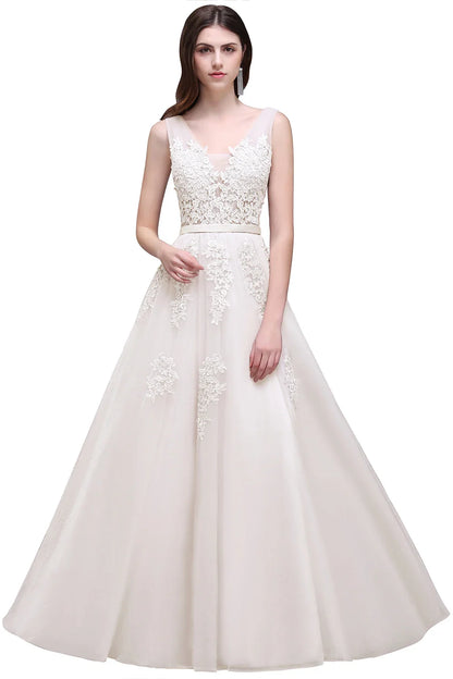 Gorgeous Pearl Pink Evening Dresses Illusion Strap Lace Appliques Square Neck V-Backless Gowns Slim A-Line Maxi Party Prom Dress
