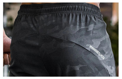 Mens Gym Fitness Running Sweatpants Workout Athletic Long Pants Outdoor Training Sports Trousers Elastic Waist Zipper Pockets