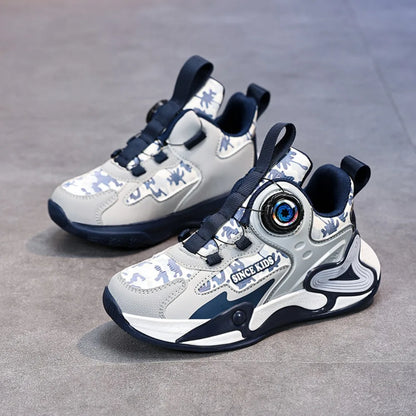 Children Basketball Shoes Swivel Button Boys Fashion Sneakers Girls School Sport Shoes Kids Casual Trainers Outdoor Shoes