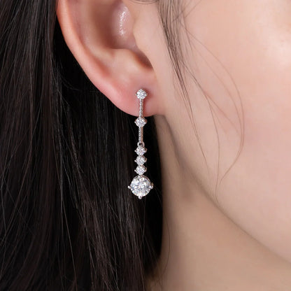 2.8cttw Moissanite Drop Earrings 925 Sterling Silver D Color Lab Created Diamond Dangle Earrings For Women Jewelry