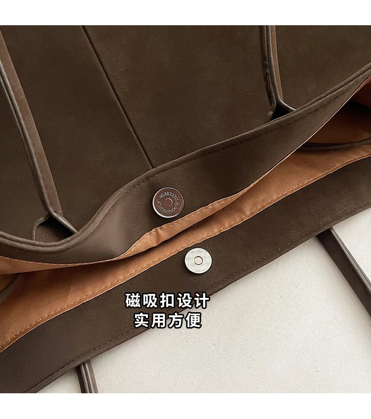 Faux Suede Solid Color High Quality Fashionable Versatile Handbag 2025 Women's Product Hot Selling  Large Capacity Shoulder Bag