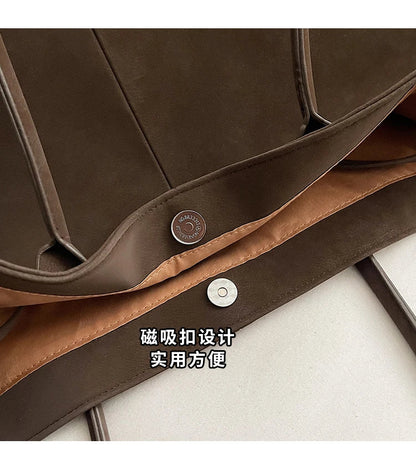 Faux Suede Solid Color High Quality Fashionable Versatile Handbag 2025 Women's Product Hot Selling  Large Capacity Shoulder Bag