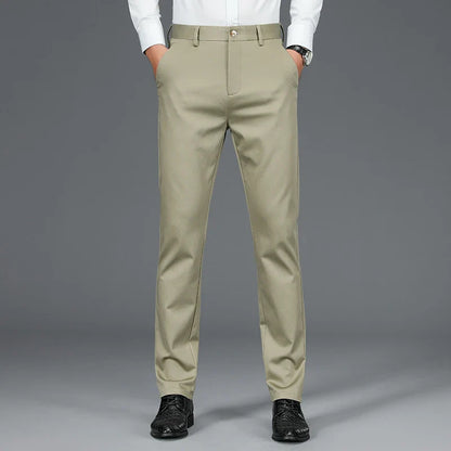 Business Formal Mens Casual Pants Autumn Winter Fashion Anti-wrinkle Straight Stretch Trousers Male Office Classic Suit Pants