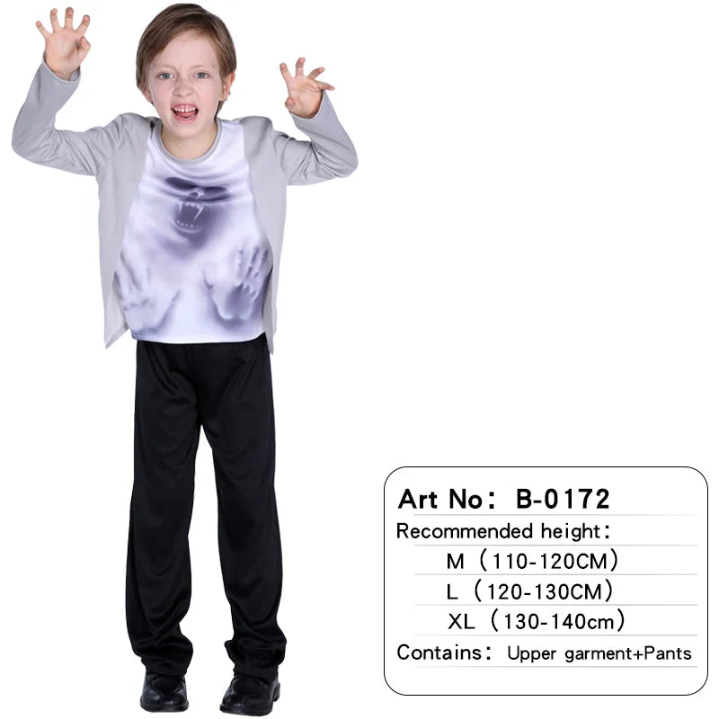 Halloween Vampire Cosplay Costume for Kids Carnival Party Dress Up Outfit Children Role Play Vampiran