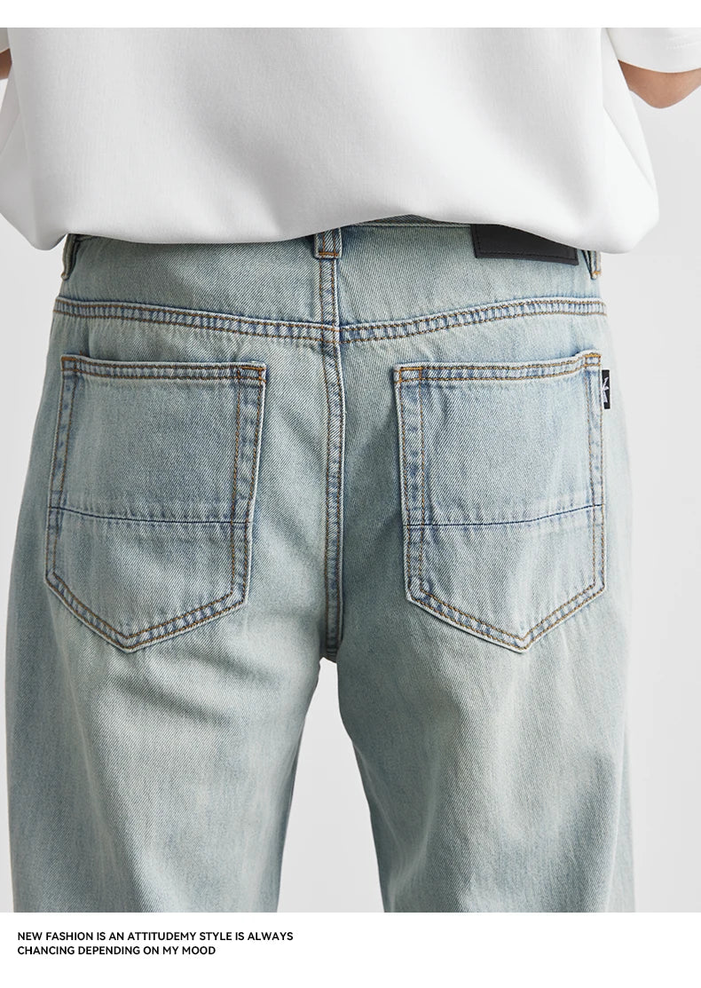 Calça Jeans Reta Verão 2025 Nova Fina Retrô Solta Casual Moda Calças Largas Calça Reta Jeans Tamanho Grande 25-36