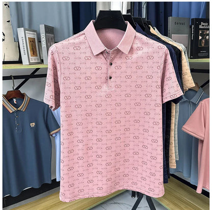 Fashion brand men's short sleeve polo shirt summer new item original printing custom design youth comfortable top casual T-shirt