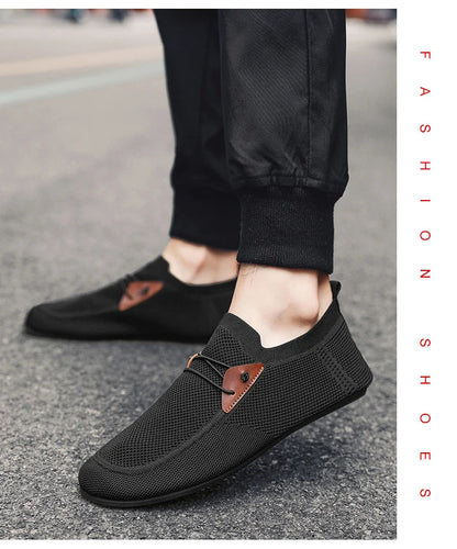 Mesh Loafers Men Driving Moccasins Thin Bottom Flats Walking Shoes Breathable Non Slip Casual Loafers Slip on Mens Shoes