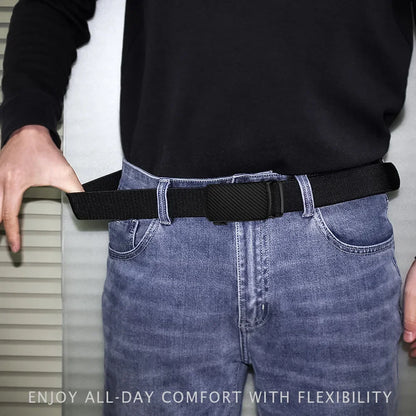 Men Elastic Belt Alloy Metal Automatic Buckle for Men Durable Tactical Belt Cowboy Outdoor Army Belt Hunting Women'S Belt Jeans