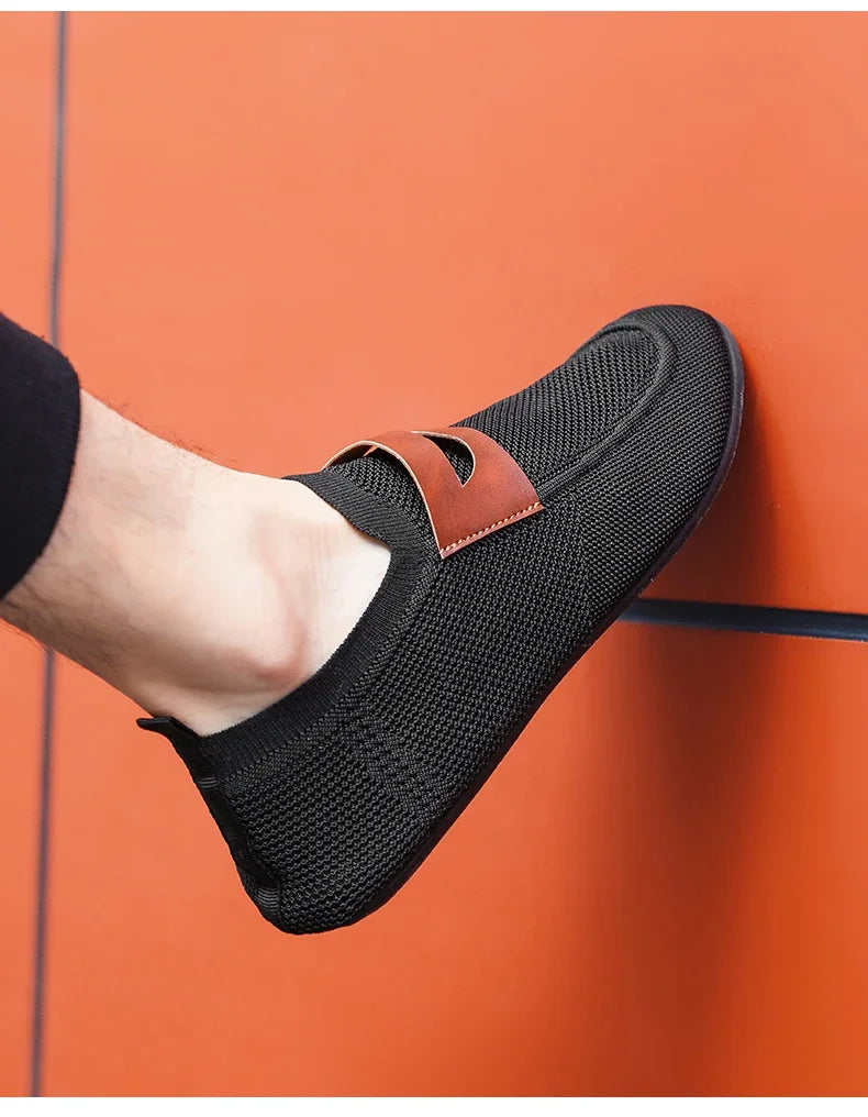 Men's Non Slip Loafers Thin Bottom Breathable Casual Slip on Lightweight Fashion Loafer Comfortable Driving Office Shoes