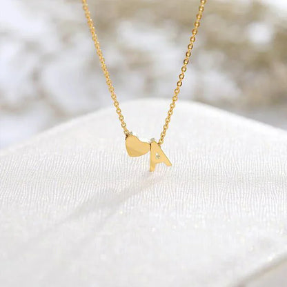 6MM Heart Dainty Initial DIY Necklace Gold Color Letter Choker Necklace For Women Pendant Jewelry Gift