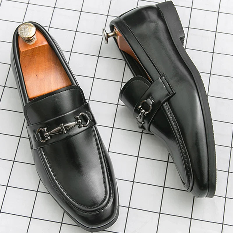 Classic Formal Leather Shoes Men Retro Party Social Office Leather Shoes Man Trend Men's Dress Shoes Casual Business Loafers Man