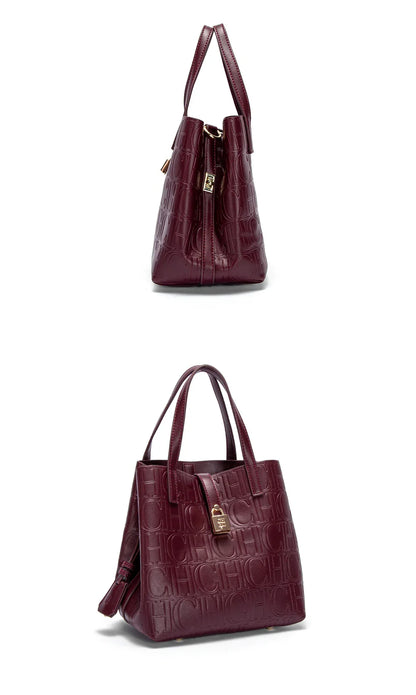 Women's Tote Bag New Steel Embossed Handheld Bun Mother Shopping Bag