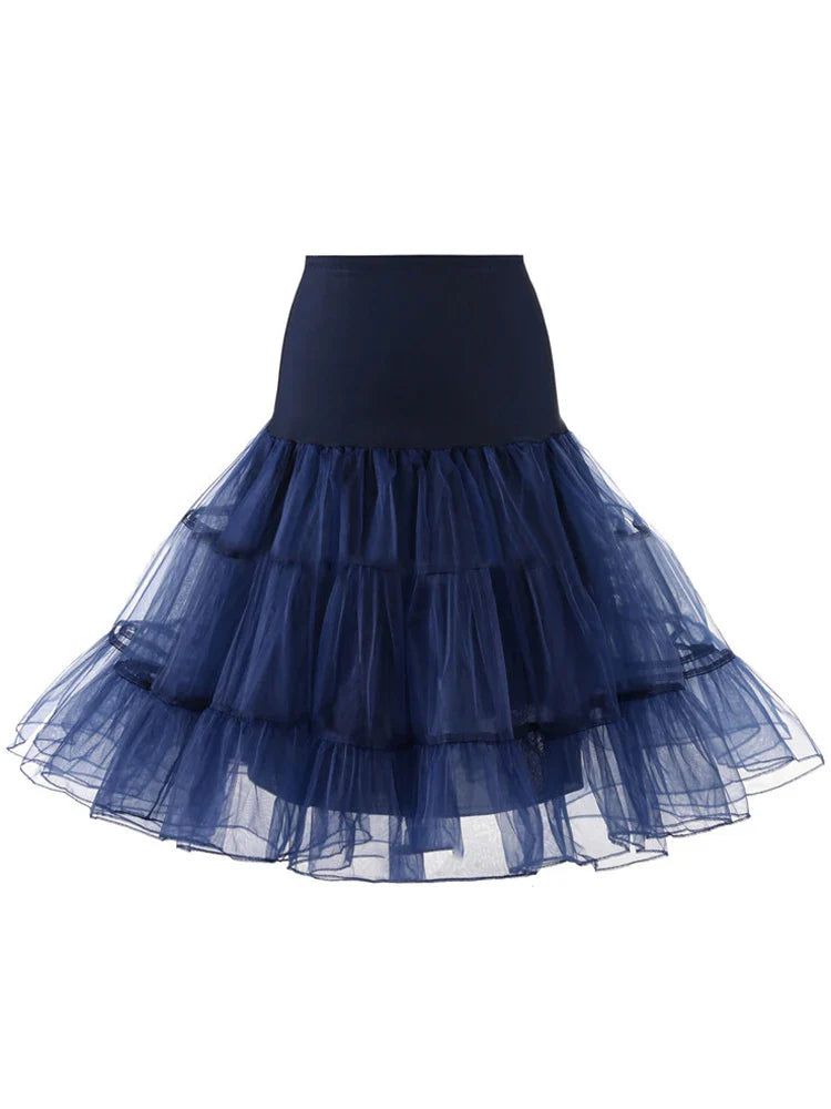 Pleated Vintage Voile Underskirt Ballet Tutu Skirts for Women 50s Retro Skirt Wedding Elegant Party Petticoat