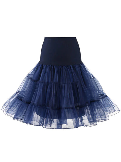 Pleated Vintage Voile Underskirt Ballet Tutu Skirts for Women 50s Retro Skirt Wedding Elegant Party Petticoat