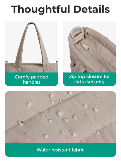 Women’s Tote Bag Padded Single Shoulder Bag Large Capacity Student College Crossbody Bag Casual Outdoor Handbag