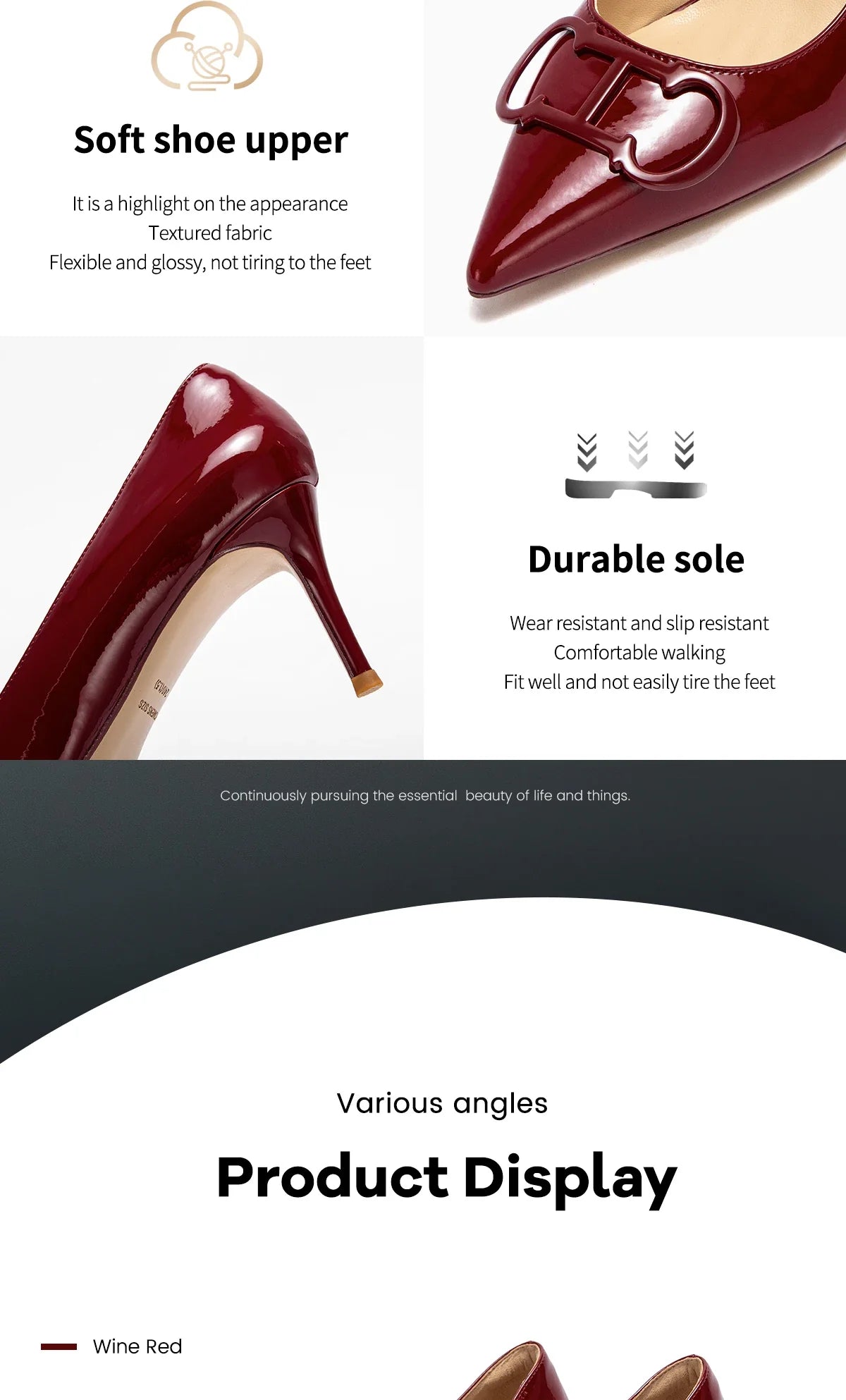 Woman's High Heels Black  New Lacquer Leather Women's Business Wedding Shoes 7cm