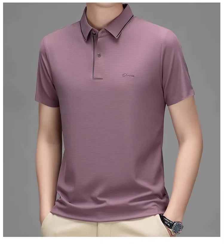 High end designer brand short sleeve POLO shirt men cool breathable summer T-shirt fashionable embroidery casual men's clothing