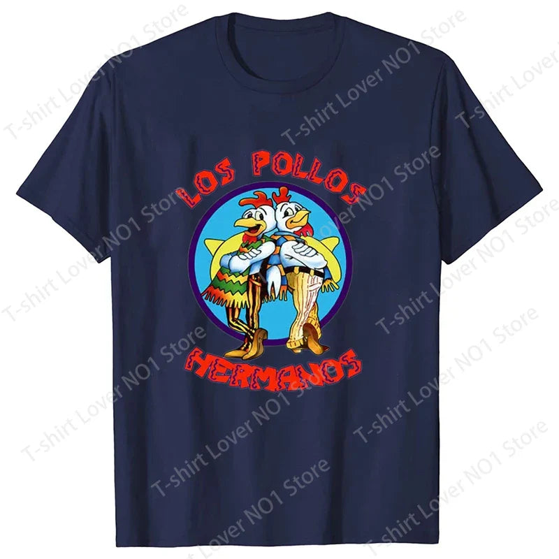 Summer Men's Short Sleeved  Breaking Bad LOS POLLOS Chicken Brothers Printed Casual T-shirt for Women Men High Quality t shirts