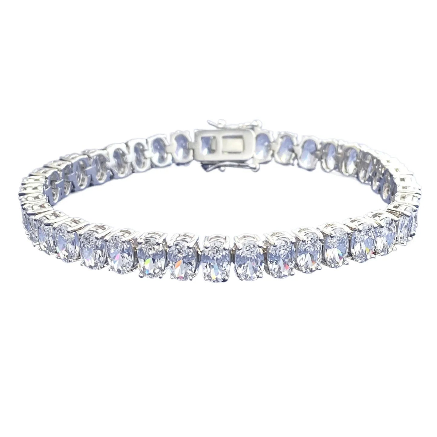 0.5Carat Oval Cut Full Moissanite Tennis Bracelets For Women 100% 925 Sterling Silver D VVS1 Diamond Bangle With  Certificate